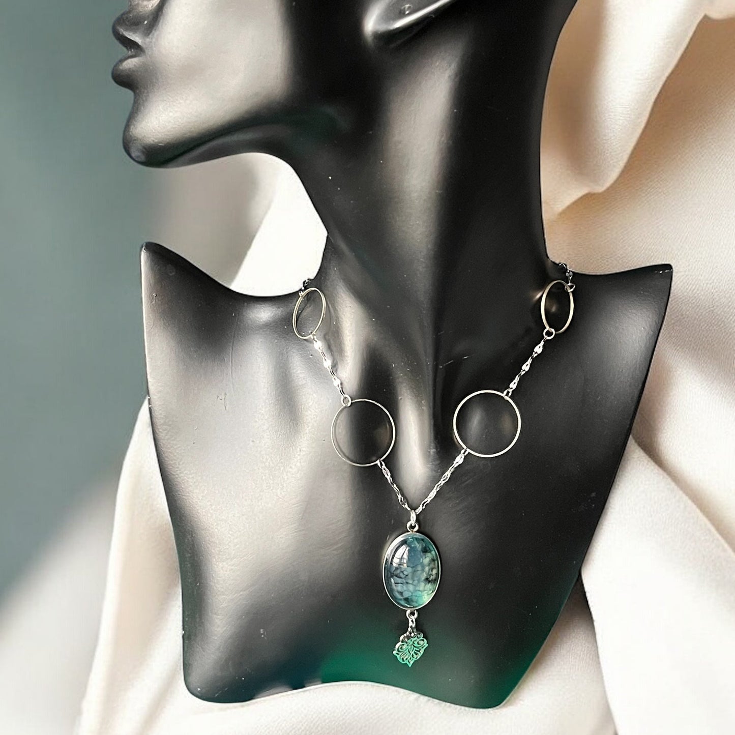 Collier agate veine de dragon (10)