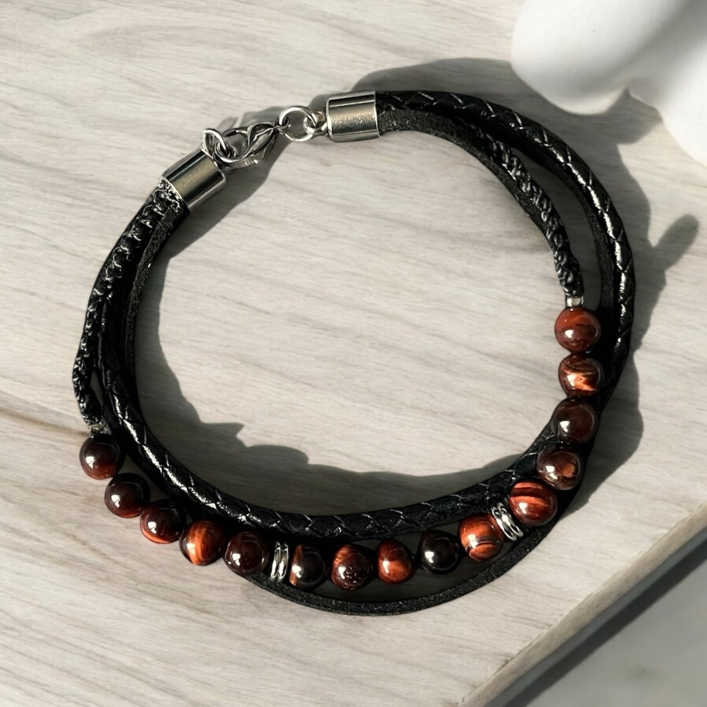 đ„ Bracelet « Force Majestueuse » â Cuir & Ćil de Taureau
