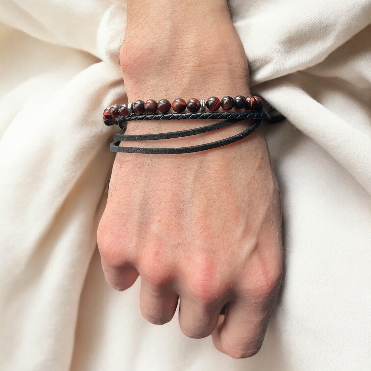 đ„ Bracelet « Force Majestueuse » â Cuir & Ćil de Taureau