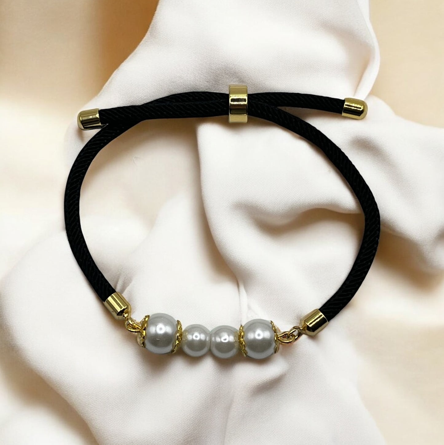 Bracelet Ajustable en nylon Perles Nacrées (10)