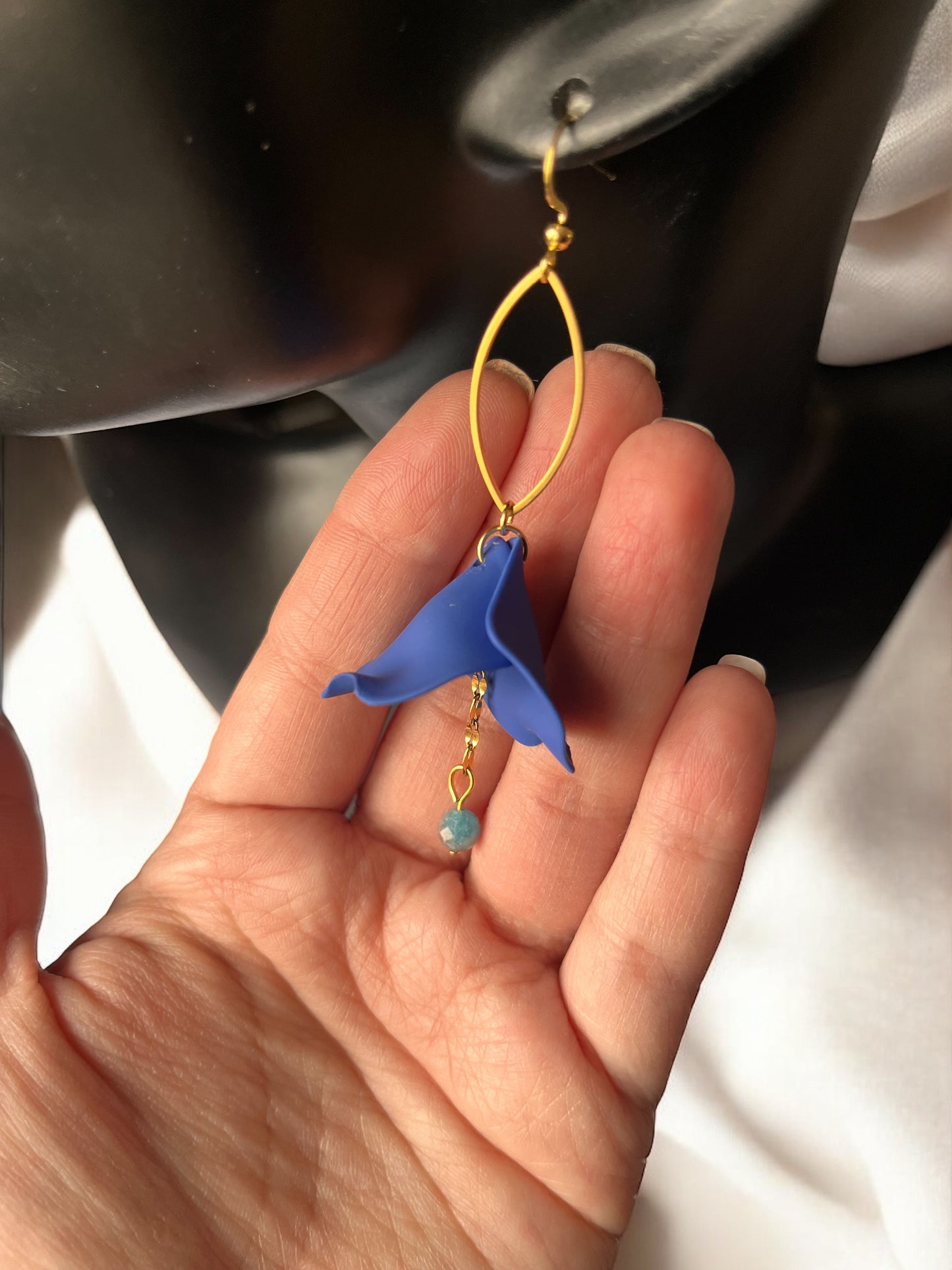 Boucles Pétales Bleues & Apatite (3)