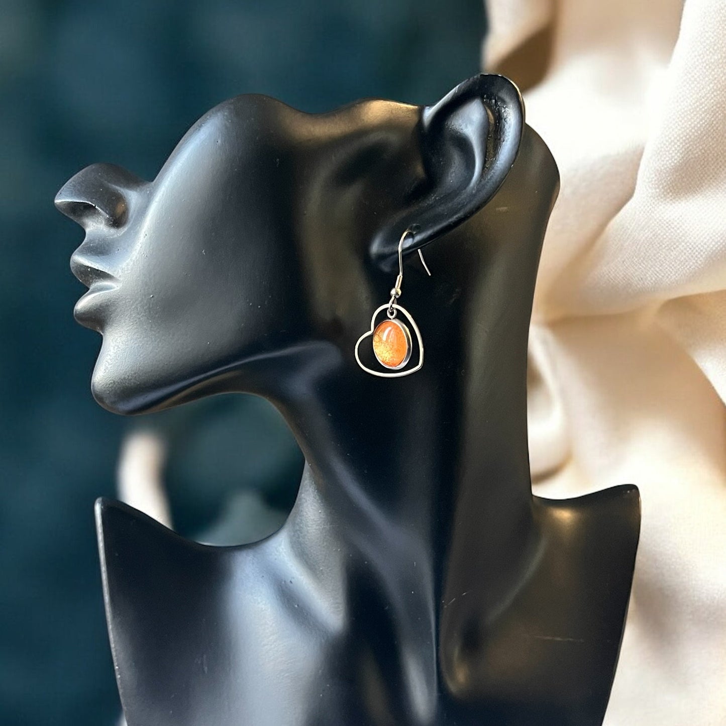 Boucles "Jeux d'Encres" forme coeur