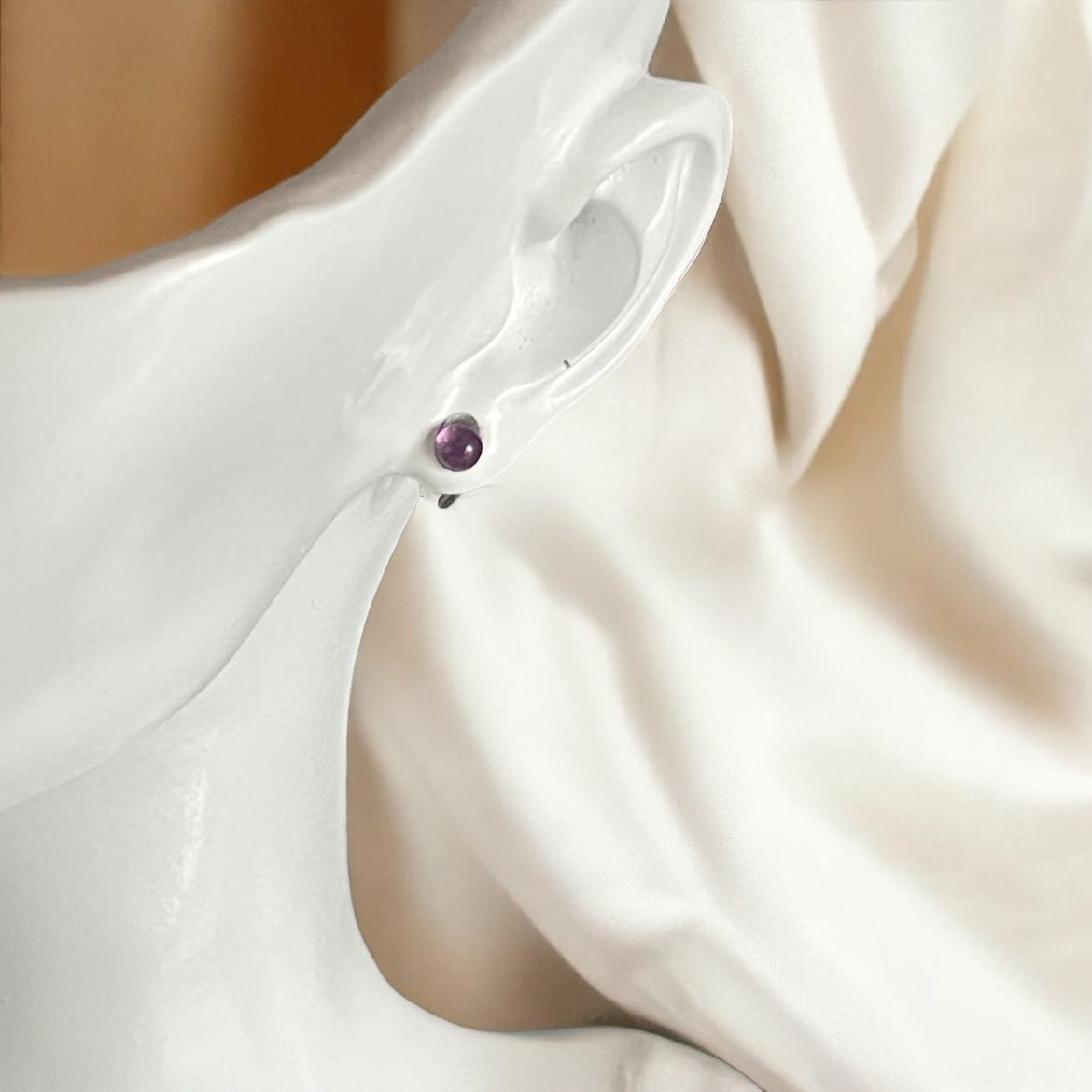 Boucles d'oreilles clous Améthiste