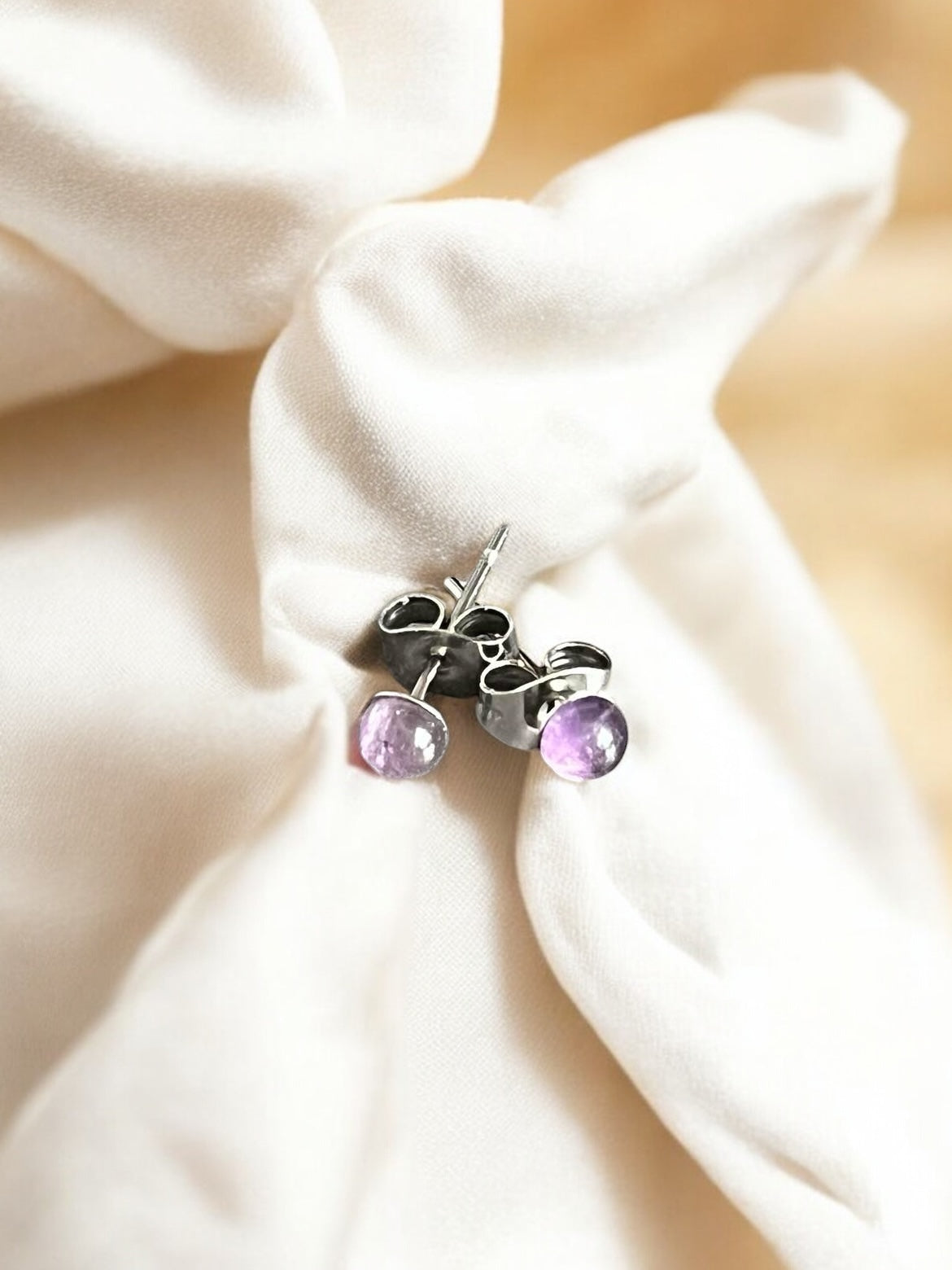 Boucles d'oreilles clous Améthiste