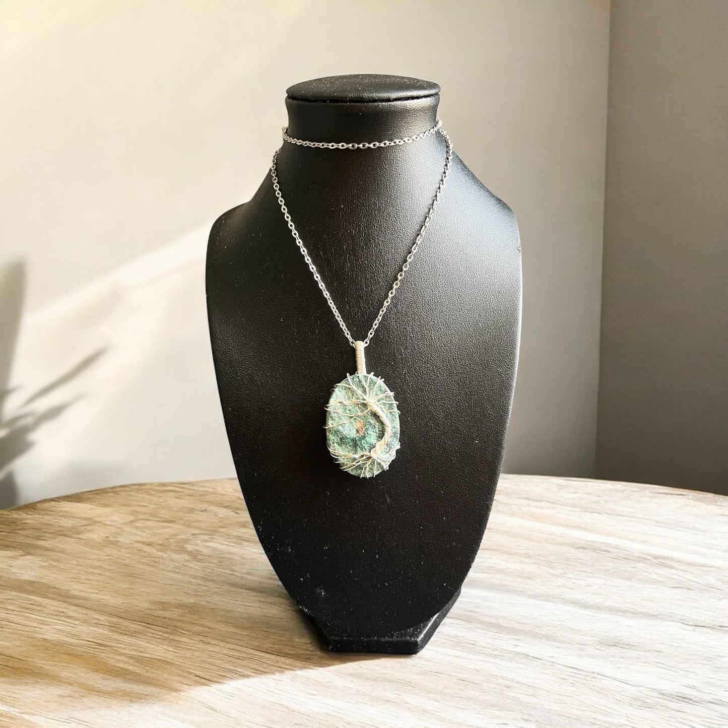 Collier Femme Arbre de Vie en Fuschite (11)