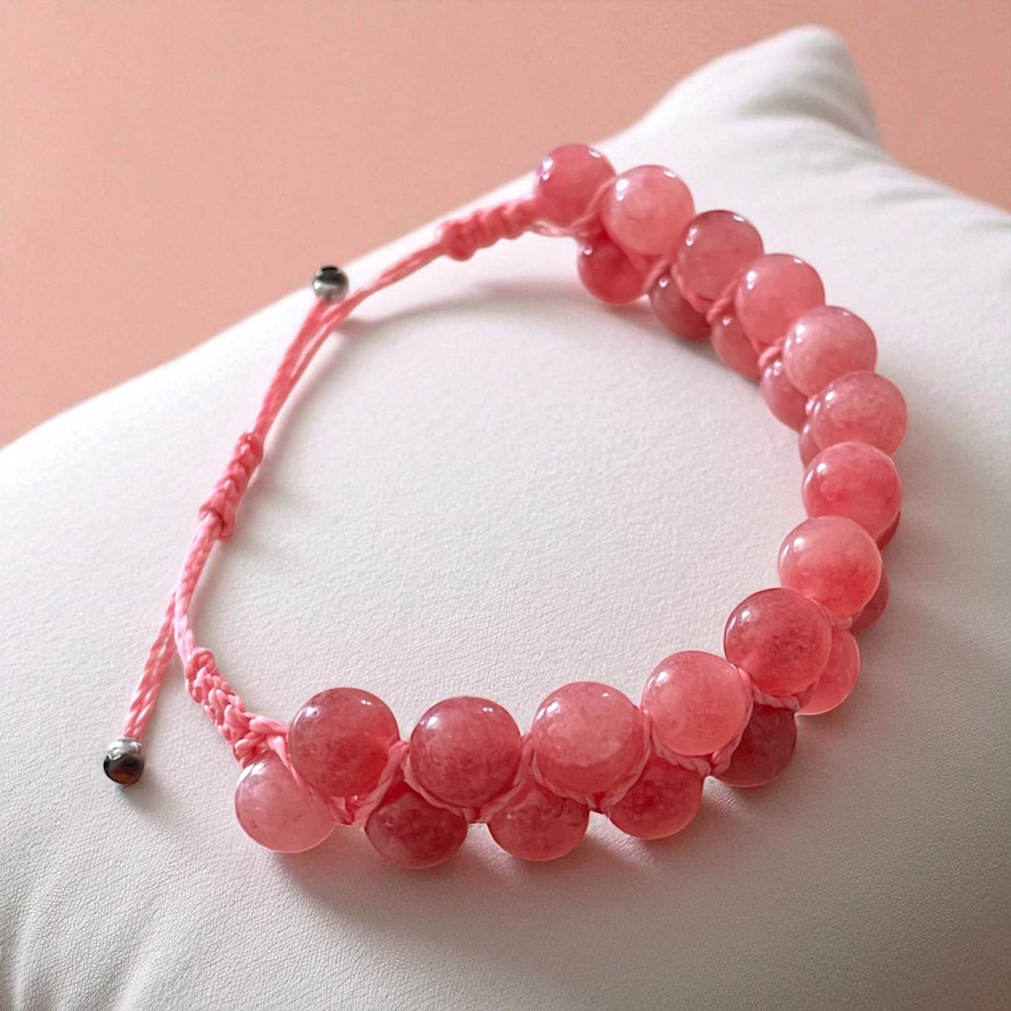 Bracelet ajustable en rhodochrosite (1)