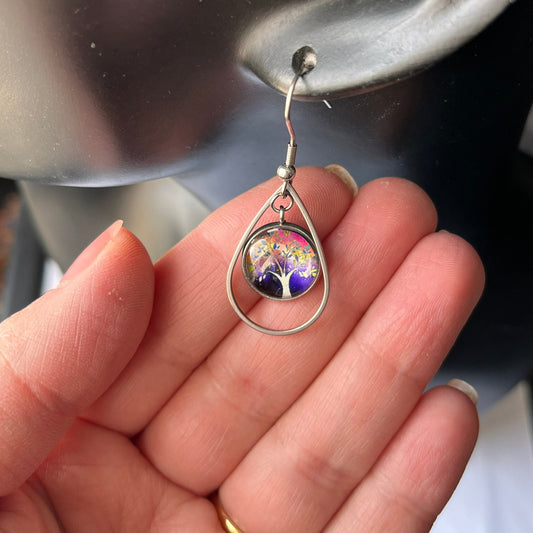 Boucle d'oreilles "Arbre de Vie" forme goutte