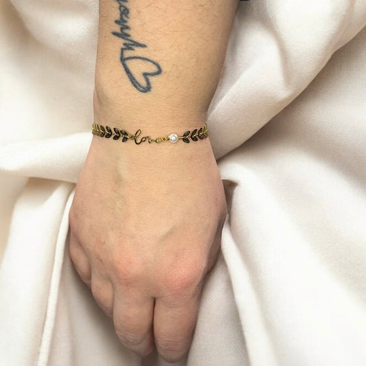 Bracelet feuille Love (3)
