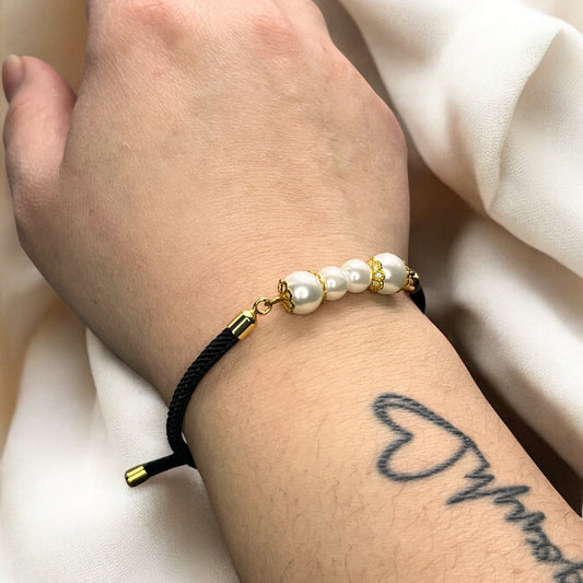 Bracelet Ajustable en nylon Perles Nacrées (10)