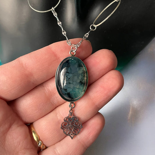 Collier  agate veine de dragon (10)