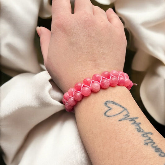 Bracelet ajustable en rhodochrosite (1)