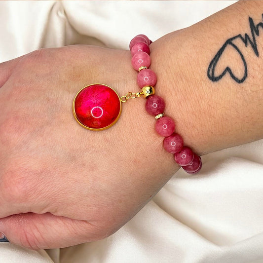 Bracelet élastique en Rhodochrosite (7)