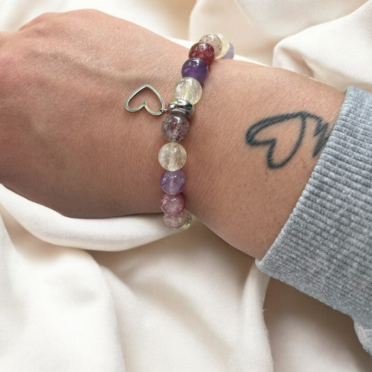 Bracelet ajustable coeur cacoxénite (2)