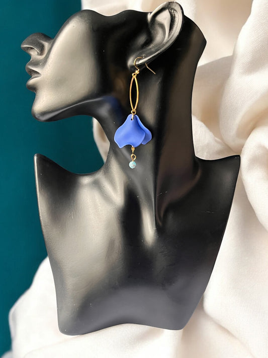 Boucles Pétales Bleues & Apatite (3)