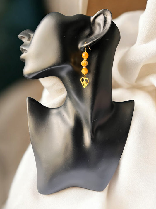 Boucles tige oeil de tigre blanc & arbre de vie