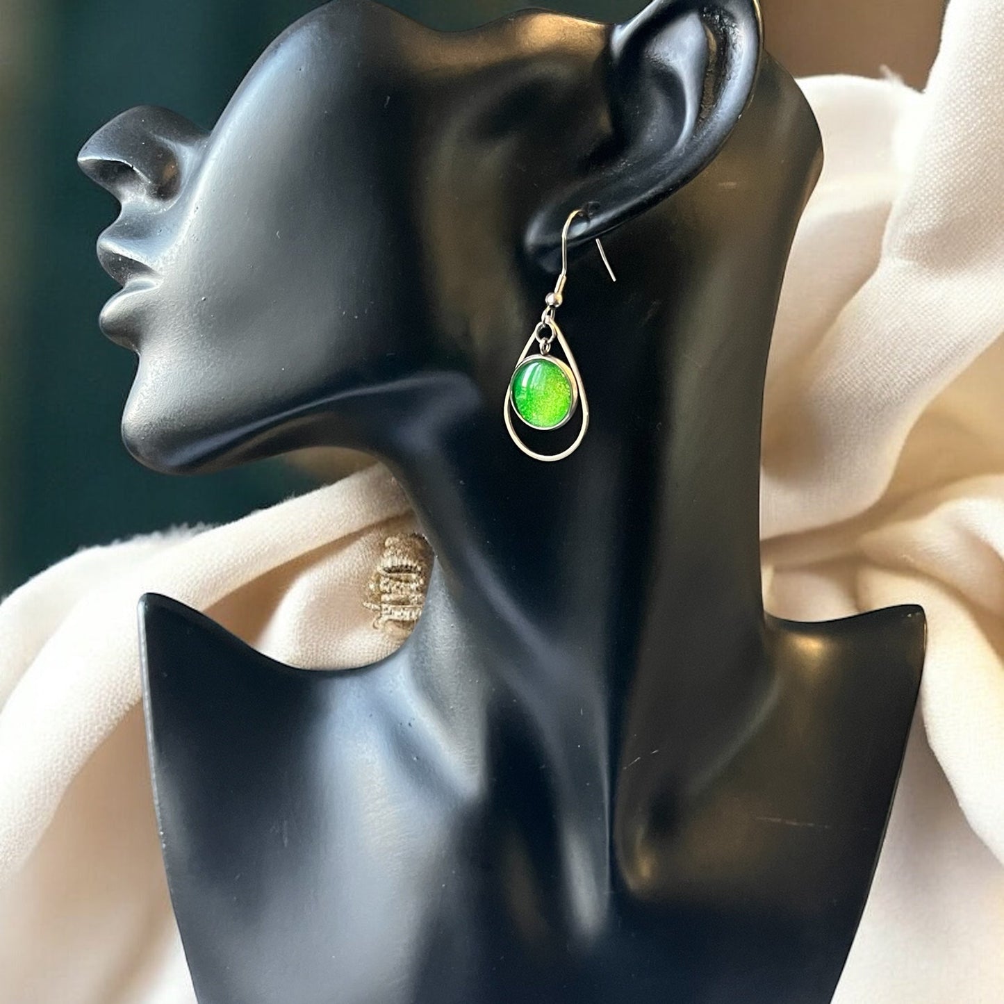 Boucles "Jeux d'Encres" forme goutte