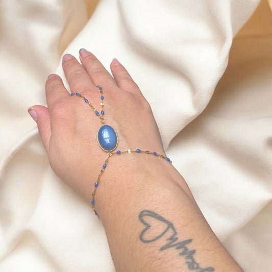 Bracelet de main ajustable Éclat Bleu