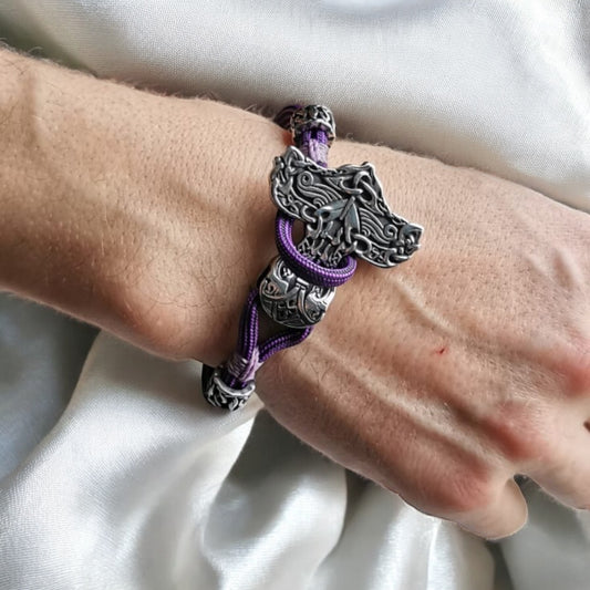⚔️ Pouvoir Nordique – Bracelet viking en paracorde violet