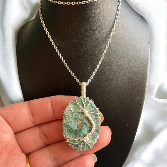 Collier Femme Arbre de Vie en Fuschite (11)